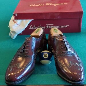 Salvatore Ferragamo Men's Burgundy Leather Oxfords 10D NWB.  Make an offer.